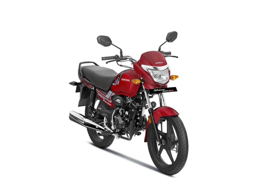 Honda Shine 100 DX 2025 Red Color Best Mileage 100cc Bike in India with Stylish Design and Advanced Features