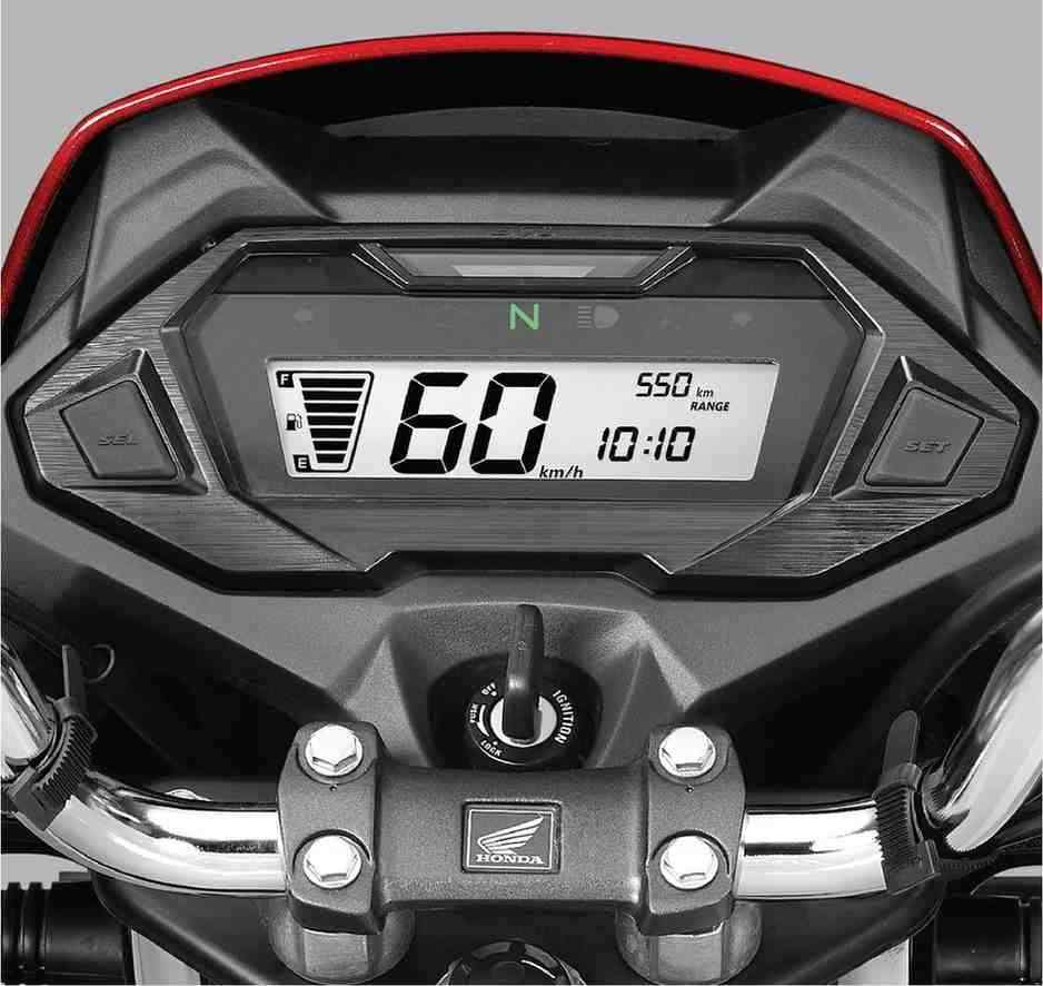 Honda Shine 100 DX 2025 Digital Speedometer – Smart Console with Real-Time Mileage, Fuel Indicator and Range Display